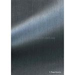 Brushed Silver on Black Embossed Metallic 120gsm Paper with black on reverse. Detail view. | PaperSource