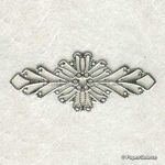 Trim | Metal Filigree Trim MFT4 with a central flower and branches either side in Silver | PaperSource