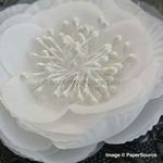 Fabric Flower - Frill White Handmade, Fabric Flower Embellishment | PaperSource