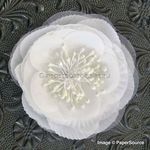 Fabric Flower - Frill White Handmade, Fabric Flower Embellishment | PaperSource
