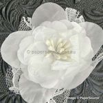 Fabric Flower - Lace White Handmade, Fabric Flower Embellishment | PaperSource