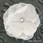 Fabric Flower - Petite White Handmade, Fabric Flower Embellishment | PaperSource