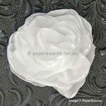 fabric Flower - Rose White Handmade, Fabric Flower Embellishment | PaperSource