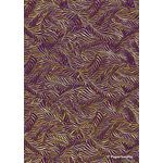 Embossed Foil Fern | Gold Foil on Purple Matte Cotton "A4" handmade recycled paper | PaperSource