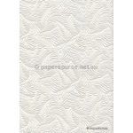 Embossed Fern White Matte A4 handmade, recycled paper | PaperSource