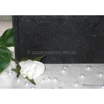 Journal | Embossed Bloom Onyx Black, 50 blank, unlined smooth white pages with hard cover. A4 Landscape orientation. Also used as a Guest Book and Photo album-closeup | PaperSource