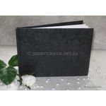 Journal | Embossed Bloom Onyx Black, 50 blank, unlined smooth white pages with hard cover. A4 Landscape orientation. Also used as a Guest Book and Photo album | PaperSource