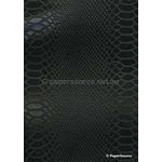 Leather Python Black, Embossed Faux Leather, A4 handmade, recycled paper | PaperSource