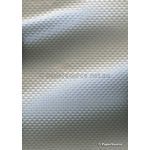 Embossed | Diamond Quilt Platinum Silver Pearlescent A4 paper - curled | PaperSource