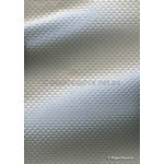 Embossed Diamond Quilt Platinum Silver Pearlescent A4 paper | PaperSource