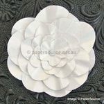 Flower - Ruffle White Large Handmade, Pearlescent Flower Embellishment | PaperSource