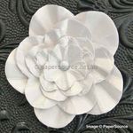 Flower - Ruffle White Medium Handmade, Pearlescent Flower Embellishment | PaperSource