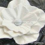 Flower - Ruffle White Small Handmade, Pearlescent Flower Embellishment | PaperSource
