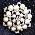 Embellishment | Brooch Arabesque, 55x55mm, Pearl and A Grade Czech Crystal Diamantes for maximum sparkle | PaperSource