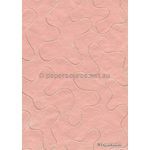 Embroidered Jigsaw Salmon Pink stitching on Salmon Laser SIlk A4 Handmade, Recycled paper | PaperSource