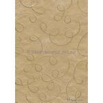 Embroidered Swirl Beige stitching on Beige Laser SIlk A4 Handmade, Recycled paper | PaperSource