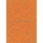 Embroidered Swirl Orange stitching on Orange Laser SIlk A4 Handmade, Recycled paper | PaperSource