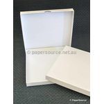 Rigid 160sq card Box in Ivory Pearl finish and white inside