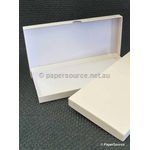 Rigid DL card Box in Ivory Pearl finish and white inside