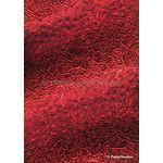 Embossed Foil Bouquet Red Foil on Red Matte Cotton A4 handmade recycled paper curled | PaperSource