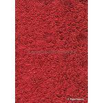 Embossed Foil Bouquet Red Foil on Red Matte Cotton A4 handmade recycled paper | PaperSource