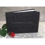 Journal A5 | Flocked Filigree with Black pattern on black handmade paper. 50 blank smooth white pages with hard cover | PaperSource
