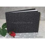 Journal A5 | Flocked Floral with Black Floral pattern on black handmade paper. 50 blank smooth white pages with hard cover | PaperSource