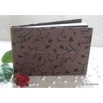 Journal A5 | Flocked Tulip with Black Tulip pattern on chocolate brown handmade paper. 50 blank smooth white pages with hard cover | PaperSource