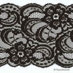 Lace | Lace Border Floral design in Black approx 90mm wide | PaperSource