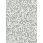 Chiffon Spring White with Silver and Glitter Floral Print A4 paper | PaperSource