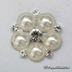 Diamante Trim | Ivory Pearl Flower with Diamantes | PaperSource