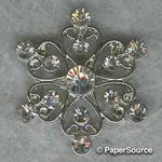 Diamante Trim | Heart Flower with large central stone and 6 petals in silver all encrusted with quality Czech diamantes | PaperSource