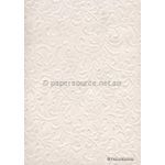 Embossed Gardenia Ivory Pearl Pearlescent A4 handmade paper | PaperSource