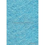 Embossed Bloom Turquoise Blue No.13 Pearlescent A4 handmade paper