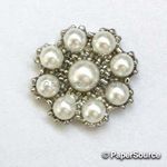 Pearl Trim | Ivory Pearl Flower with 9 faux pearls | PaperSource