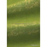 Envelope | Batik Metallic Leaf Green with Gold Handmade Recycled DL 11x22cm Envelope | PaperSource