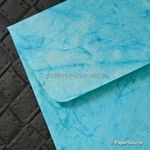 Envelope | Batik Plain Aqua Blue Handmade Recycled DL 11x22cm Envelope | PaperSource
