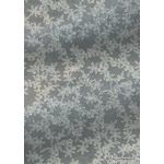 Chiffon Print | Laurel Silver Chiffon with White Floral Vine Glitter pattern, A4 - curled | PaperSource