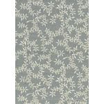 Chiffon Print | Laurel Silver Chiffon with White Floral Vine Glitter pattern, A4 | PaperSource