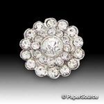 Diamante Trim | Rose, 2 rows of diamantes surround one large central stone. Premium A-grade Czech Diamantes | PaperSource