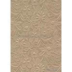 Embossed Bloom Mink Deep Beige Pearlescent A4 handmade paper