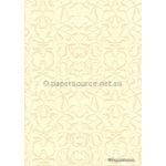Suede Filigree | Ivory Flocking on Ivory Cotton, Handmade, Recycled A4 Paper | PaperSource