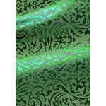 Flat Foil Green Foil on Green Pearlescent Cotton A4 handmade recycled paper | PaperSource