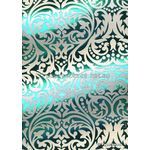 Flat Foil Turquoise Foil on Pearl Pearlescent Cotton A4 handmade recycled paper | PaperSource