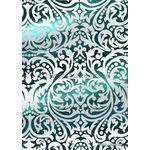 Flat Foil Turquoise Foil on White Matte Cotton A4 handmade recycled paper | PaperSource