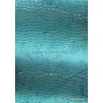 Leather Cobra Batik Aqua Blue Embossed Faux Leather Handmade Recycled paper | PaperSource