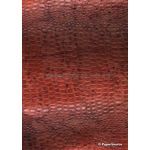 Leather Cobra Batik Brick Red No. 6 Embossed Faux Leather Handmade Recycled paper | PaperSource