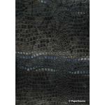 Leather Cobra Batik Charcoal Embossed Faux Leather Handmade Recycled paper | PaperSource