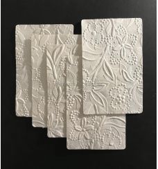 Card Topper | 85 x 135mm Embossed Bloom Off White Matte handmade paper | PaperSource