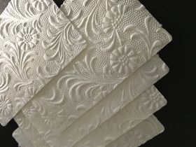 Card Topper | 85 x 135mm Embossed Sunflower White Matte, a floral handmade paper | PaperSource